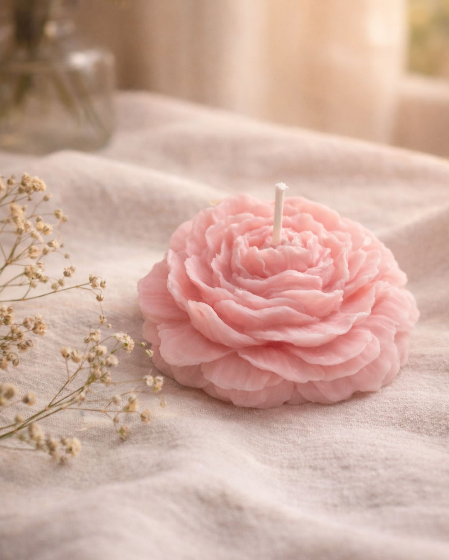 Blooming Blush Pink Peony Candle
