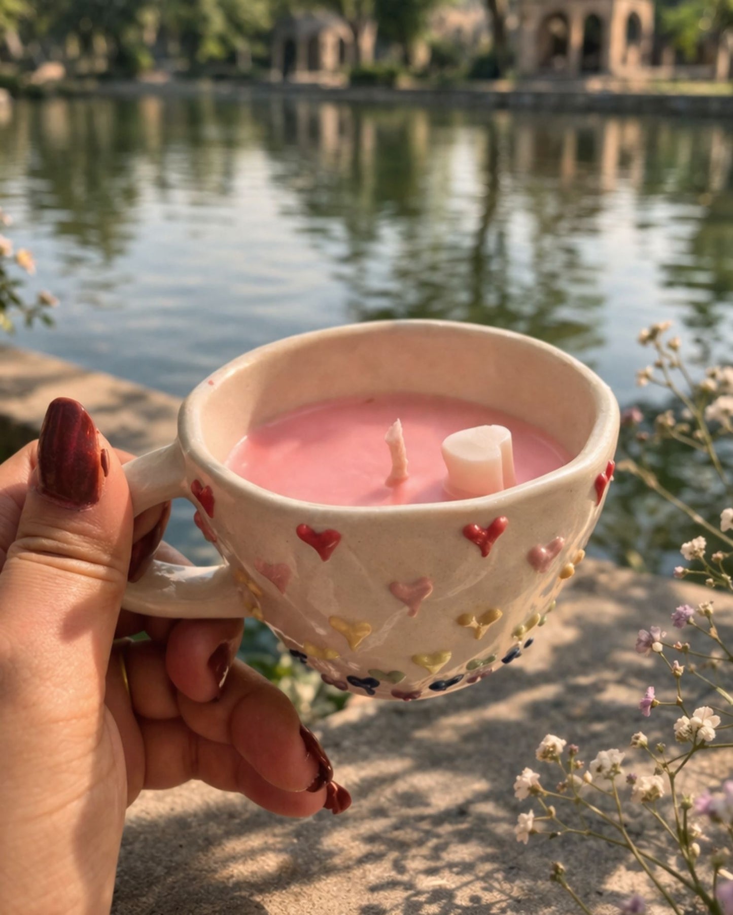 Heart Cup Candle | Ceramic Fruity Scented Candle