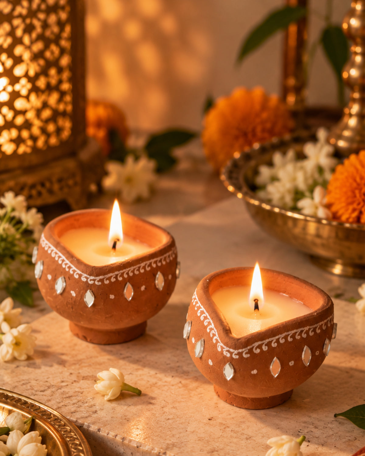 ASTHA - Terracotta Diya candle