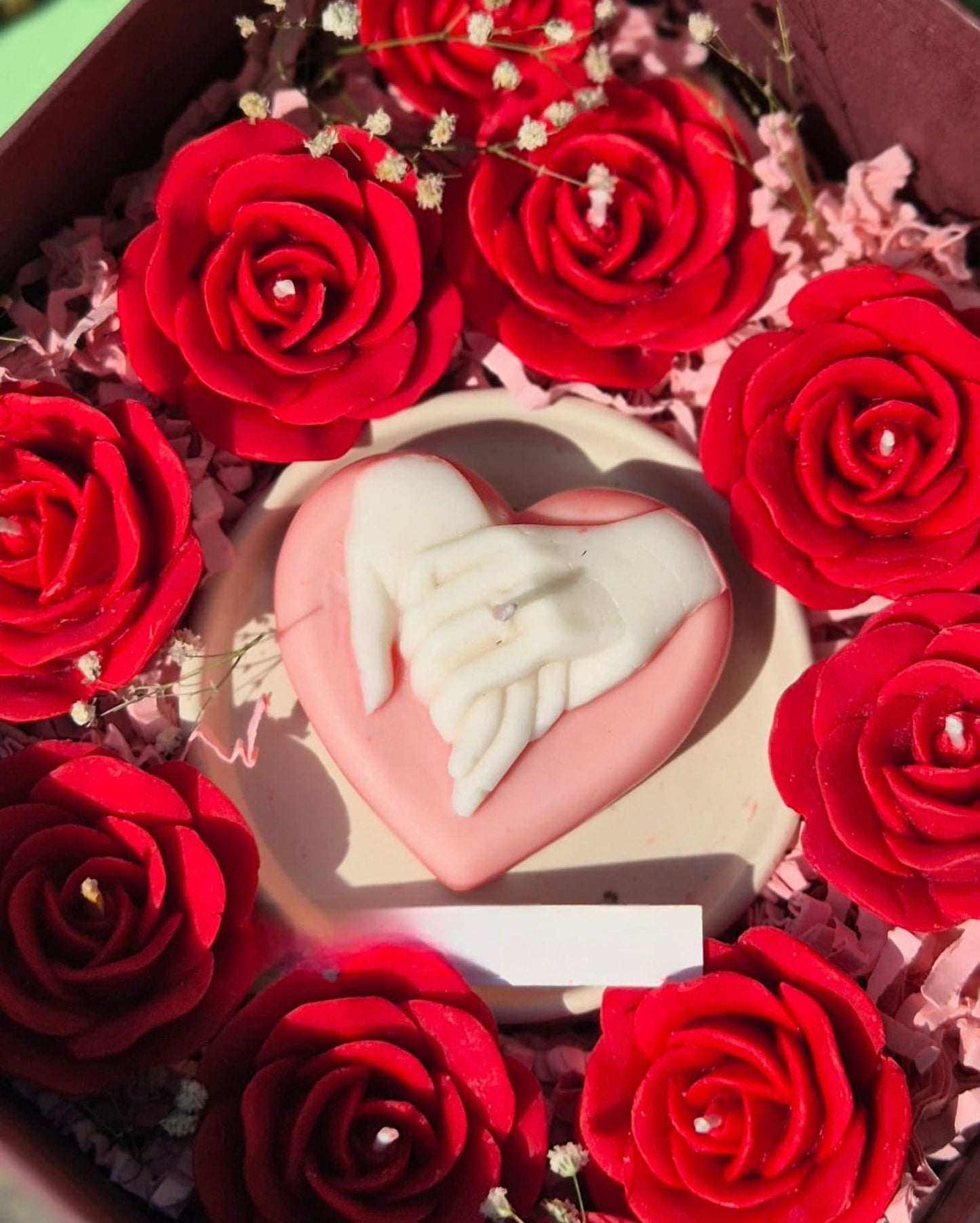 Red Rose & Promise Heart Candle Gift Box | Set of 12
