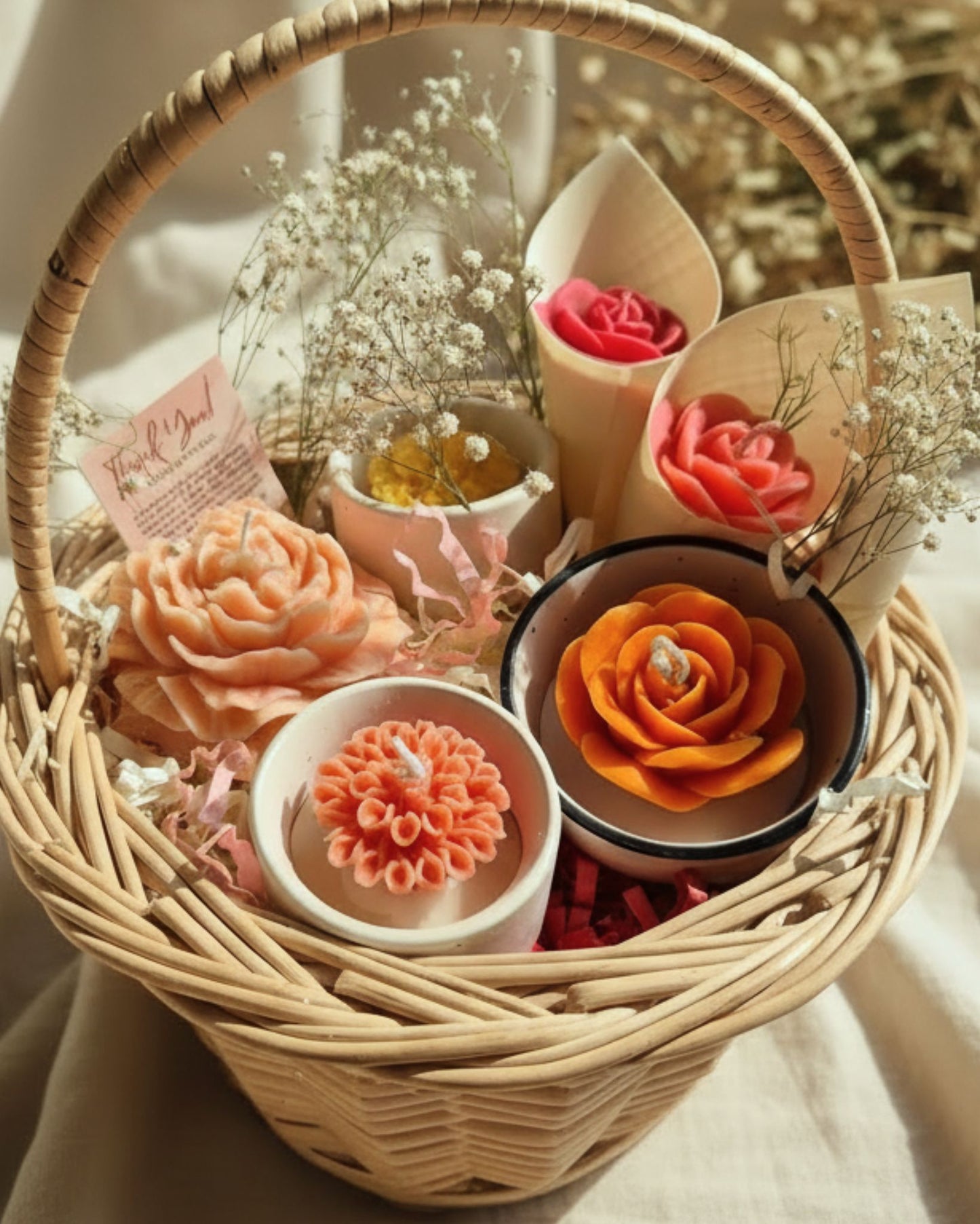 Luxe Garden | Custom Candle Bouquet Basket