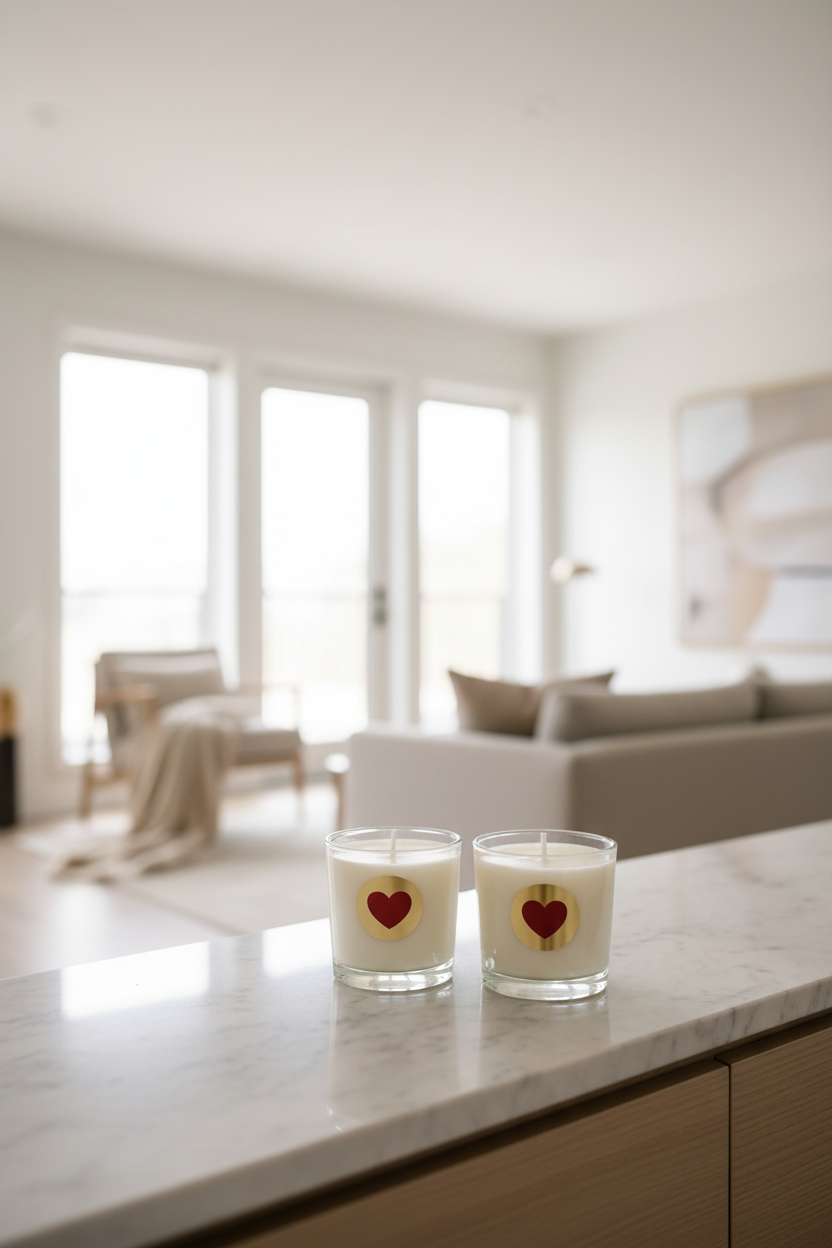 Garden Fresh White Glass Jar Candle - Set of 2