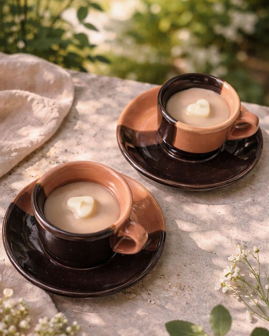 Coffee Cup & Saucer Candle Set | Coffee Fragrance