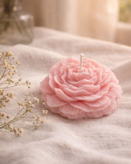 Blooming Blush Pink Peony  Candle