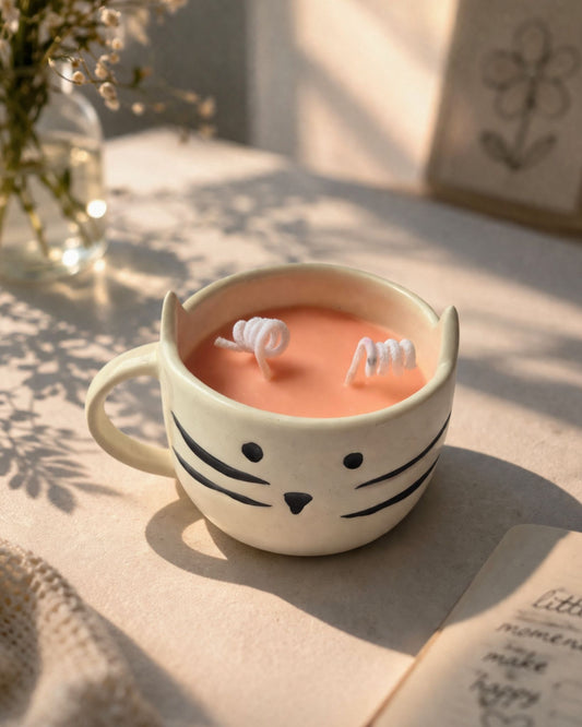 Kitty Cup Candle | Ceramic Cat Mug Candle