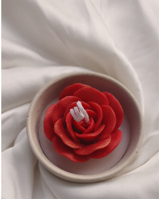 La Rose — Ceramic Red Rose Candle with real Rose fragrances
